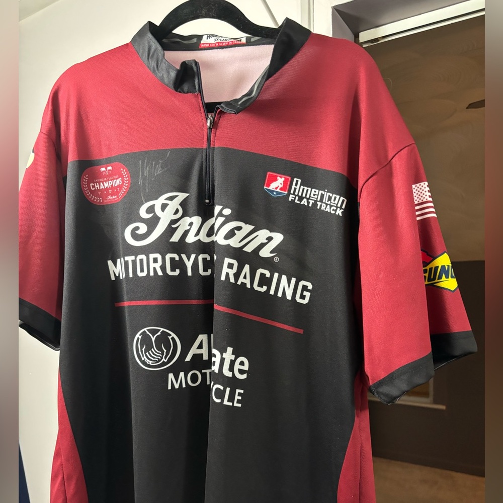 Indian Motorcycle Racing Factory Team Pit Crew Jersey signed by Jared Mees